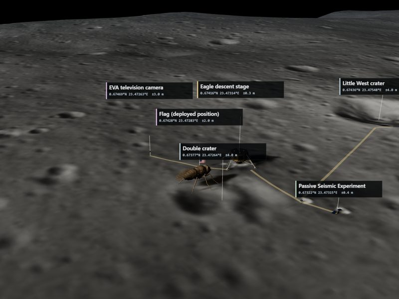 Apollo Landing Site Terrain Survey: fly brain experiment scene