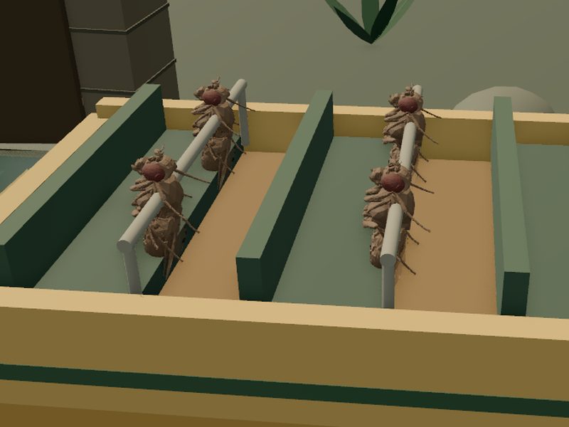 Dinosaur River Raft Ride: fly brain experiment scene