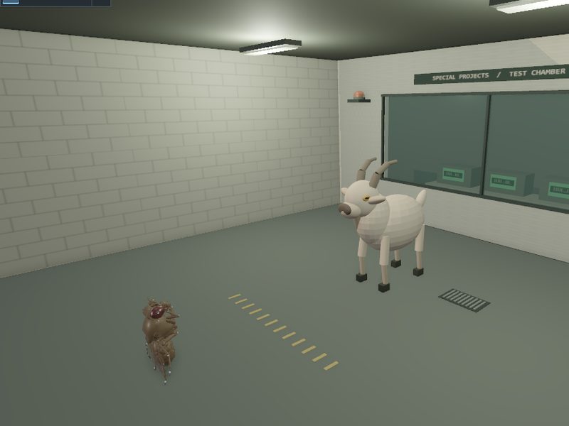 Goat Laboratory Concentration Trial: fly brain experiment scene