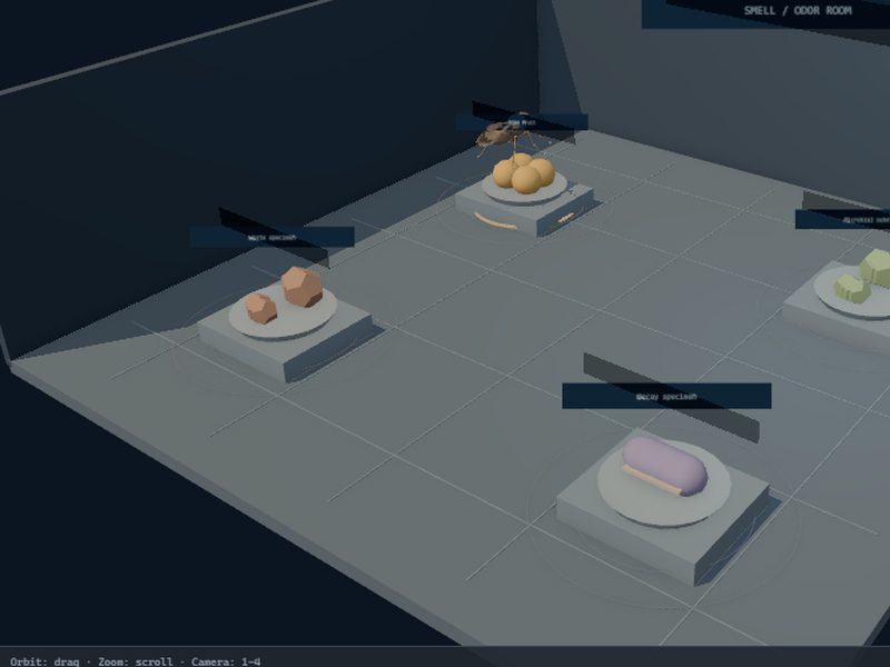 Odor Room: fly brain experiment scene